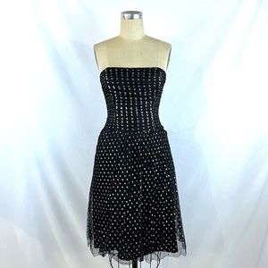 NWT Shoshanna Tulle Dress Metallic Polka Dot 8 Small